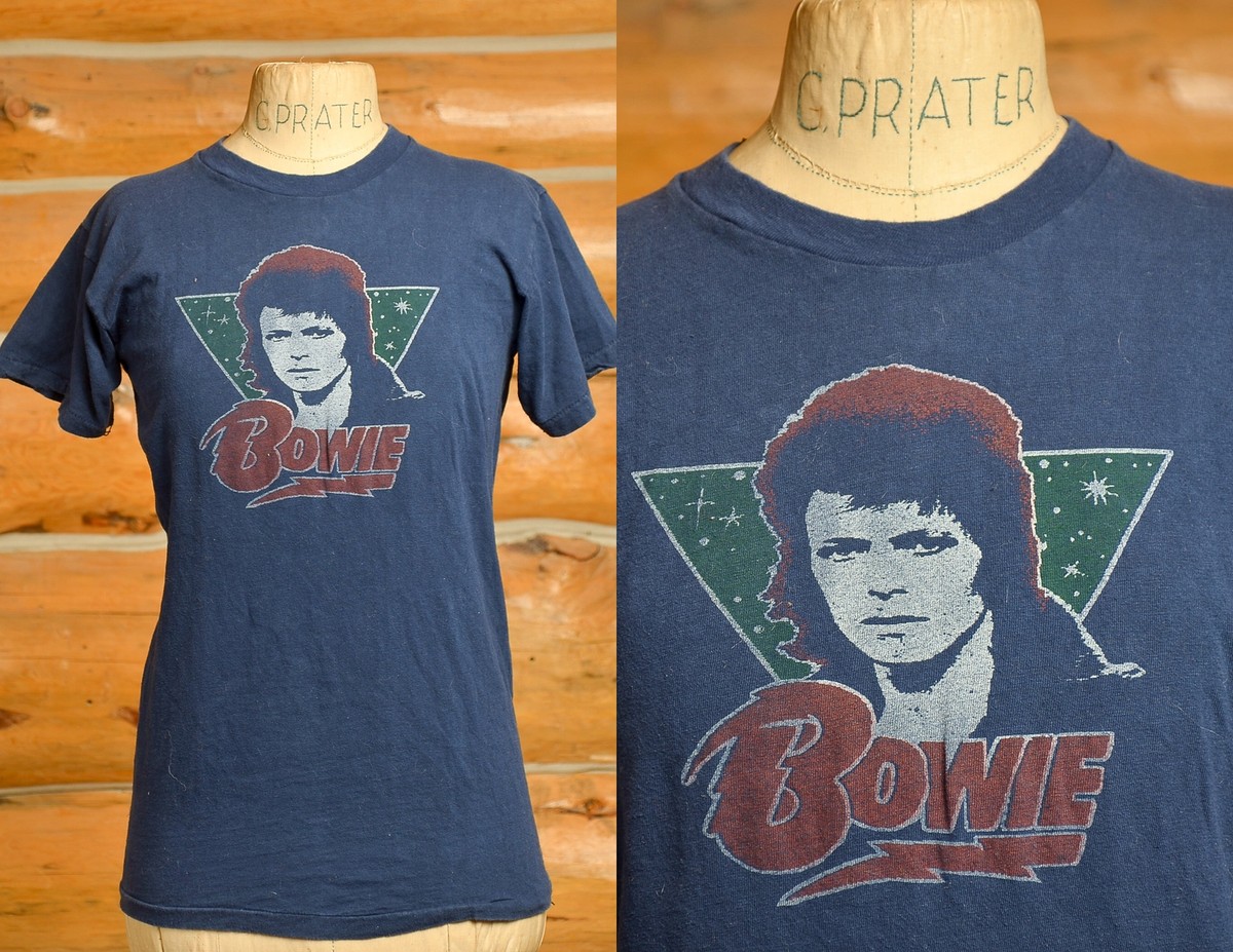 1970s David Bowie Blue Cotton Glam T Shirt | eBay