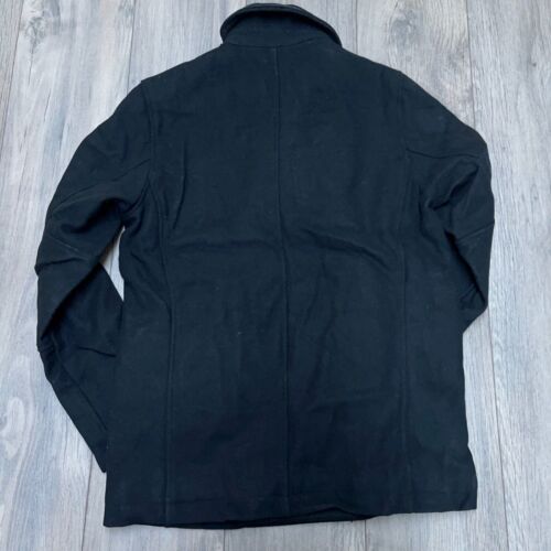 Old Navy Wool Blend Pea Coat Peacoat Double Breasted Black Men's Size Medium New - Picture 6 of 6