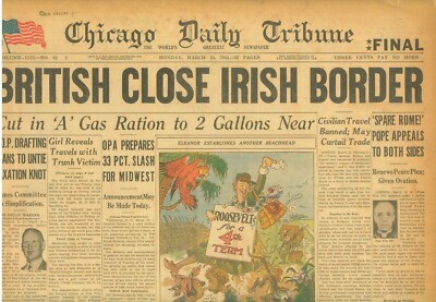 Ulster Irish Border Closed Travel Ban No Trade Eamon de Valera March 13 1944 B8