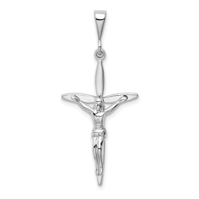 14k Weißgold Passion Kruzifix Anhänger Geschenk für Mutter