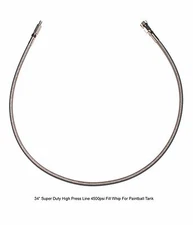Paintball 35" In Flight Stainless Braided Fill Whip 3000psi 4500psi HPA Tank