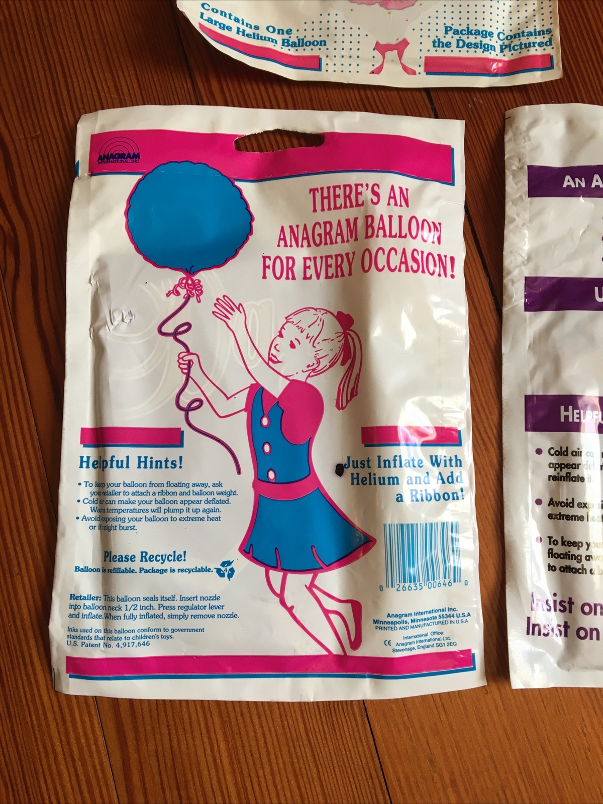 3 Vtg Anagram Happy Mother’s Day Bear  Metallic Balloon NEW Mylar Simon Elvin A8