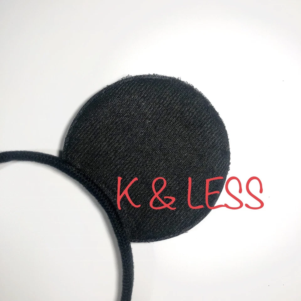 24 piezas Orejas de Mickey Mouse Todo Negro Diadema Sólida Favores de Cumpleaños Disfraz de Minnie Foto 3 de 3