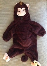 Monkey Outfit Koala Kids Halloween Costume 6-9 Months Zipper in Back Brown Cute