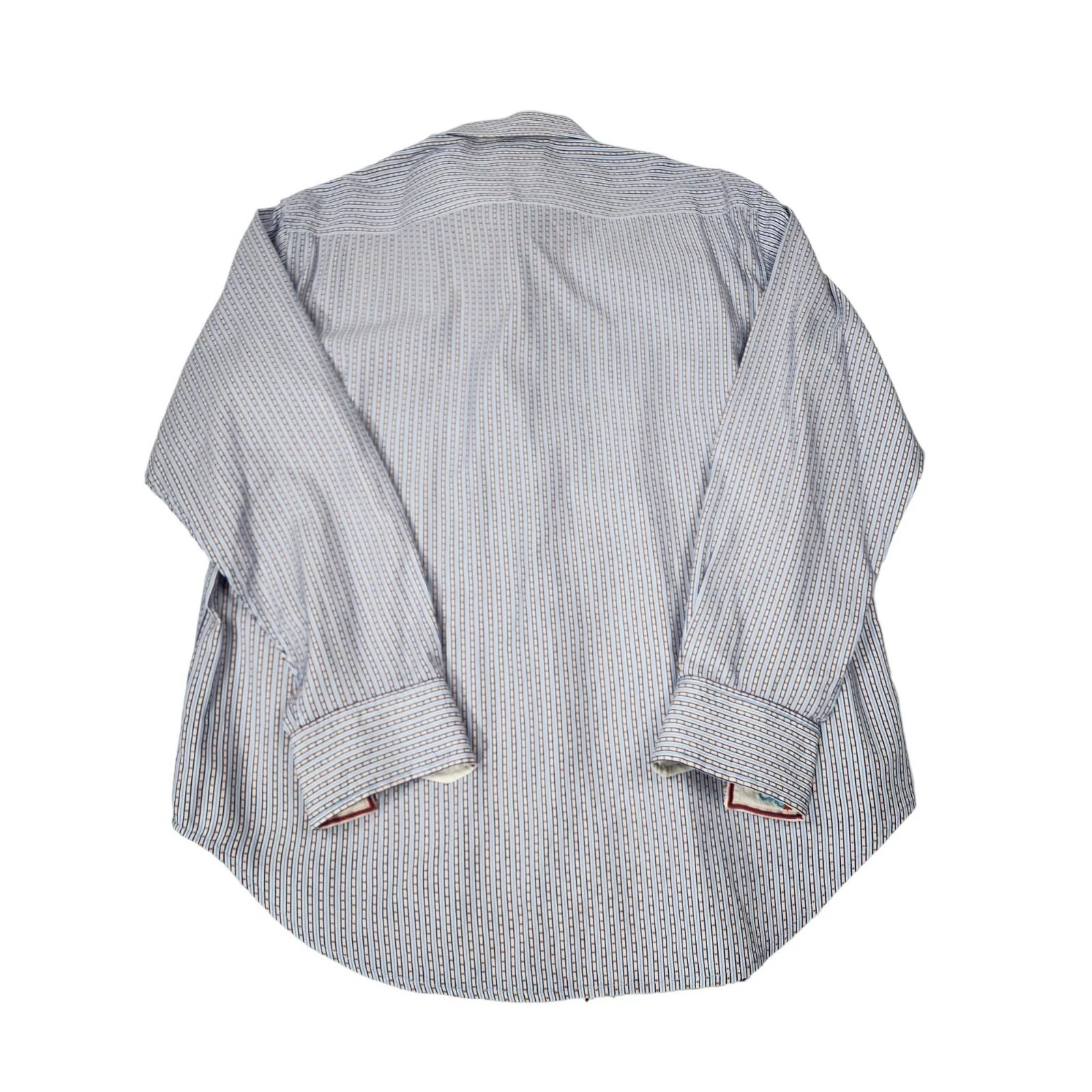 Robert Graham Mens XL TG Striped Button Front Dress Shirt Blue White image 4