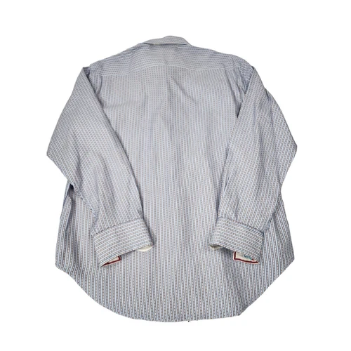 Robert Graham Mens XL TG Striped Button Front Dress Shirt Blue White image 4