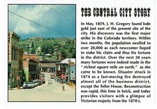 The Central City Story Postcard town street view mountains Colorado continental