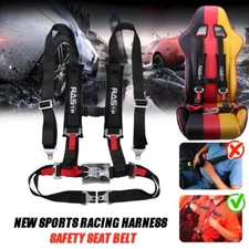 Black Universal 4-Point RASTP Car Auto Racing Sport Belt Harness Strap US