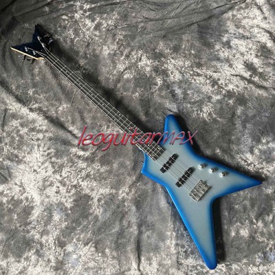 Custom ML Dimebag Darrell Electric Bass Guitar Blue Burst Solid Body Fast Ship