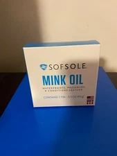 NEW SOF SOLE MINK OIL-3.5 OZ. TIN WATERPROOFS, PRESERVES & CONDITIONS LEATHER