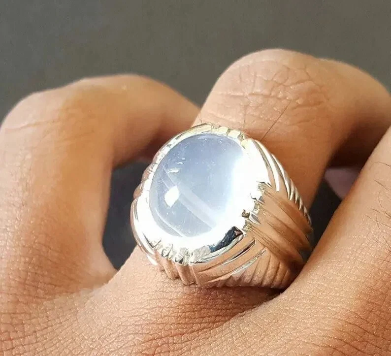 Anillo de piedra natural Dur Al Najaf anillo Dur e Najaf anillos chiítas piedra Najaf blanco Foto 4 de 4