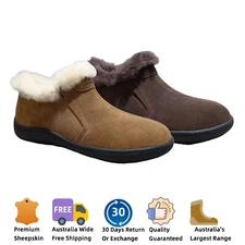 UGG Ankle Slippers Genuine Sheepskin Wool Women Men Leather Upper Daley Boots