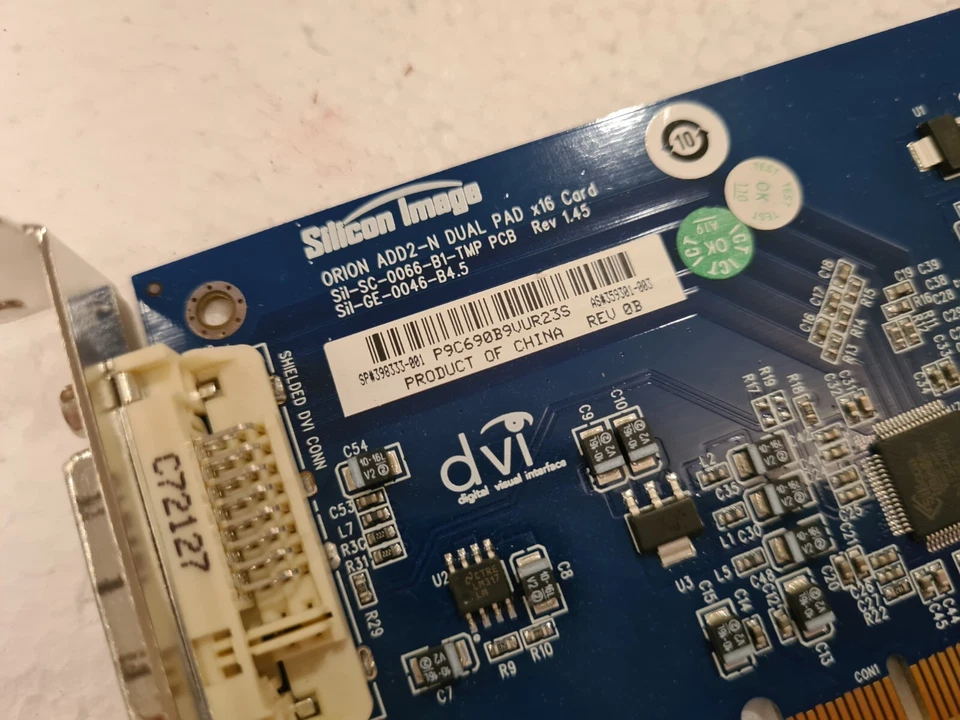 Half Video Graphics Card HP ADD2-N DVI-D Dual Pad PCI-Express x16 398333-001 - Image 3 of 4