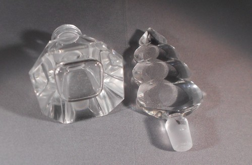 Vintage Decorative Cut Glass Perfume Bottle 6" Tall - Picture 3 of 5