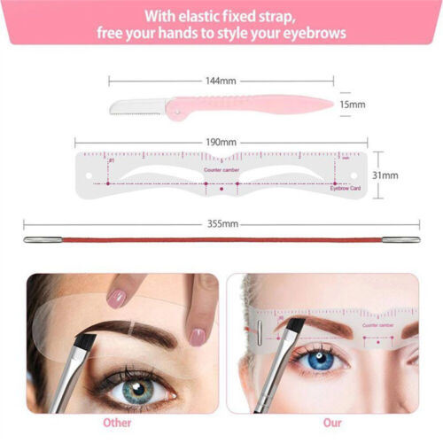 14 pezzi 12 stili stencil per sopracciglia modello per modellare trucco bellezza strumento per toelettatura fai da te - Foto 5 di 12