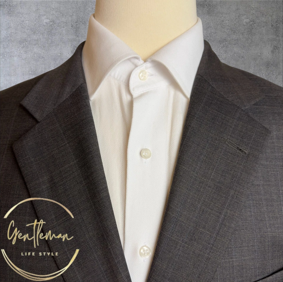 ALFANI мужской Blazer 46R шерсти коричневый Sport пальто две кнопки костюм куртка клетку - Изображение 2 из 4