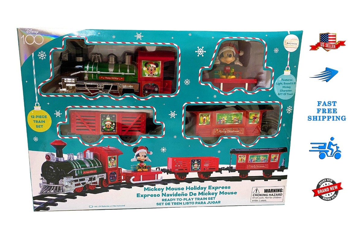 Disney Mickey Mouse Holiday Express Train Set 100 Anniv Edition