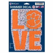 CLEMSON TIGERS DECAL SHIMMER WITH HOLOGRAPHIC BACKGROUND 5 X 7 NEW