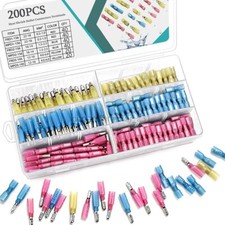 200PCS Waterproof Female Male Butt Wire Heat Shrink Bullet Connectors Crimp kits