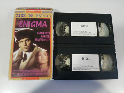 ENIGMA + AGENCY ROBERT MITCHUM SAM NEIL - 2 X VHS CINTA TAPE CASTELLANO