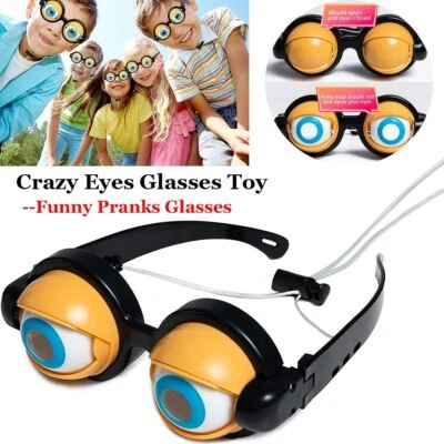 Kids Big Frog Eye Crazy Blink Crazy Eyes Props Party Eyewear Funny Glasses