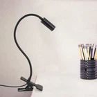 3W LED Desk Clamp Clip ON/OFF Button Lamp Flexible Pipe Reading Light Bedroom