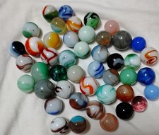 Vintage Vitro Agate Marble Lot 30 Swirl Patches Opaque/Clear Cat s-Eye