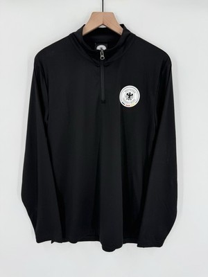 Deutscher Fussball-Bund Soccer Jersey 1/4 Zip Pullover Sweater Black Mens Medium