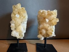 Natural Citrine Crystal Clusters on stands (set of 2) “Merchant’s Stone”