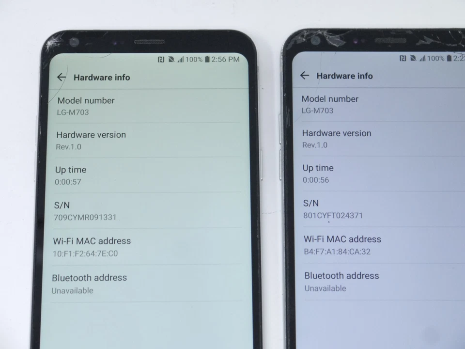 Lote de 2 Smartphones LG Q6 M703 5.5" 32GB Funcionando agrietados Foto 3 de 4