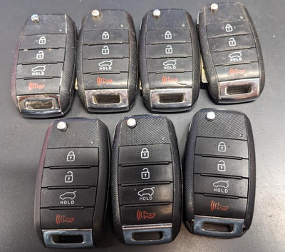 LOT OF 7 OEM KIA FLIP KEY FOB REMOTES  OSLOKA-875T  4 BUTTONS