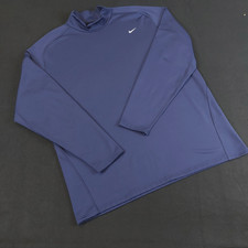Nike Team NikeFit Therma Shirt Men's XL Blue Mock Neck Long Sleeve