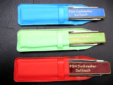 3 kl. Taschenesser d. PGH Dachdecker Delitzsch als Werbemittel,Handtaschenformat