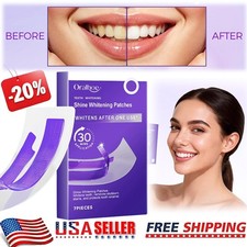 Purple Teeth Whitening Strips Brighten Tooth Remove Plaque Stain Cleaning Oral