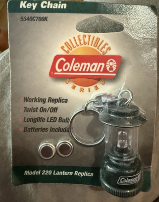#ad NEW Coleman Model 220 Lantern Replica Keychain Collectible Original Package $15.00