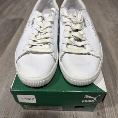 PUMA Clyde Core L Foil Men's Casual Sneakers White/Silver, Size US8.5