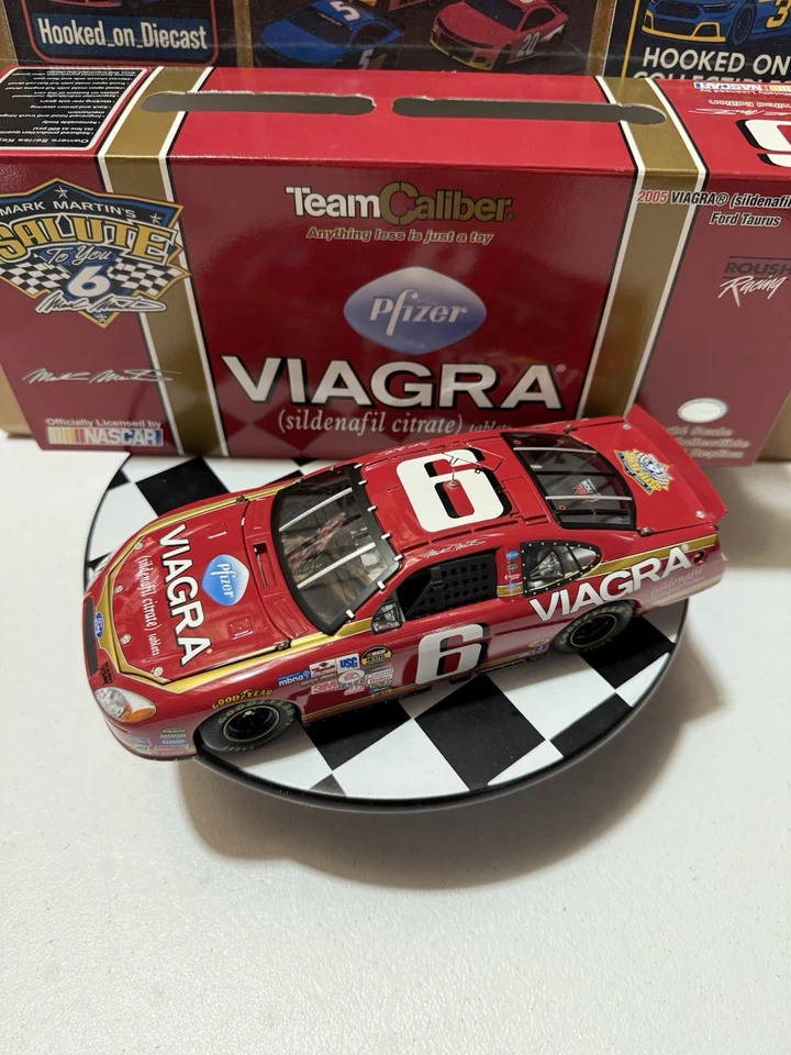 РЕДКАЯ * Mark Martin #6 Viagara красный 2005 команды калибр 1/24 владельцев серии литой - Изображение 2 из 4