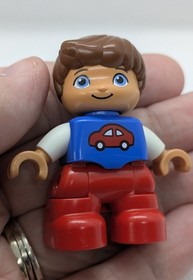 Lego Duplo Figure Lot of 4 Boy, Girl, Brown Cat, Spotted Dog Replacement Figure 