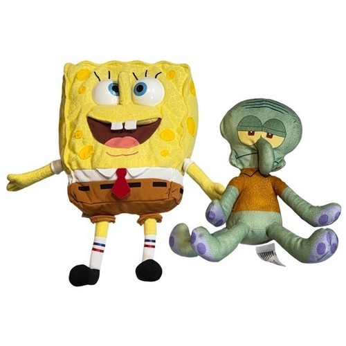 Lot of 2000 Mattel Spongebob Squarepants NO SOUND & Current Squidward Plush
