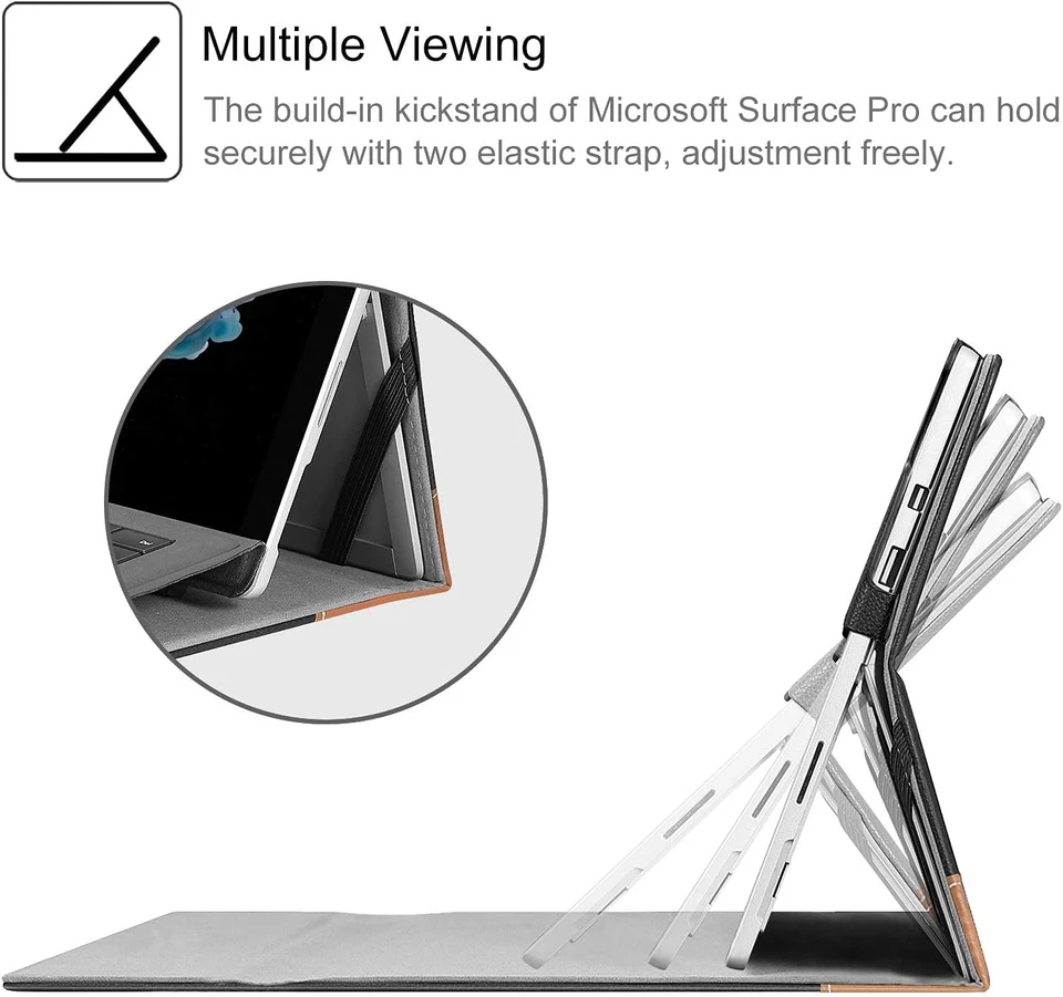 Custodia per Microsoft Surface Pro 7+ / 7/6 / 5/4 / 3 12.3 Pollici Tablet - [Mul - Immagine 4 di 4