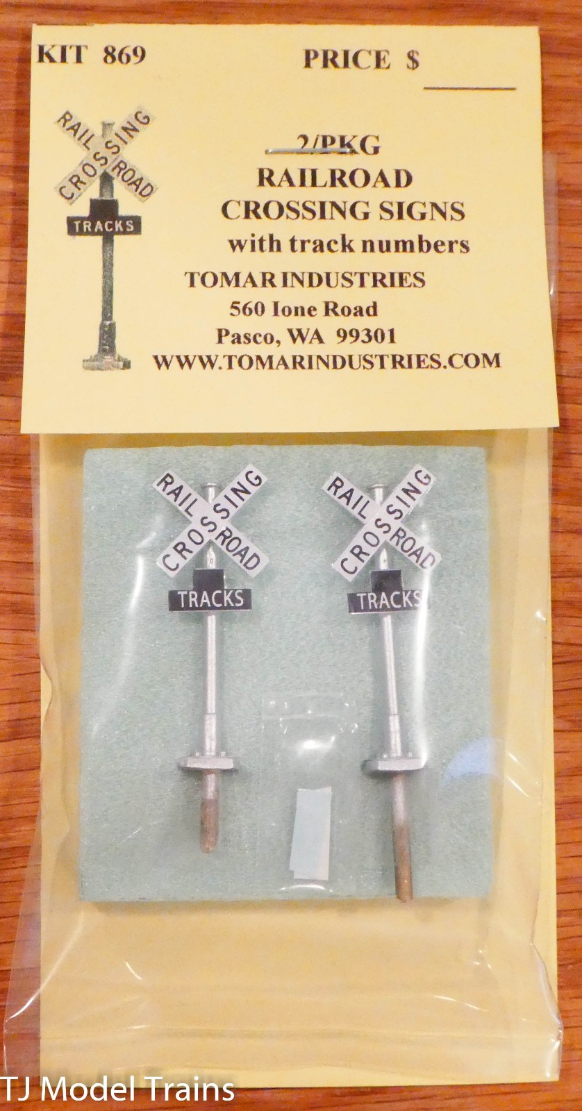 Tomar Sign Tomar Industries HO #H-869 Railroad Crossing Sign with Track Number | eBay