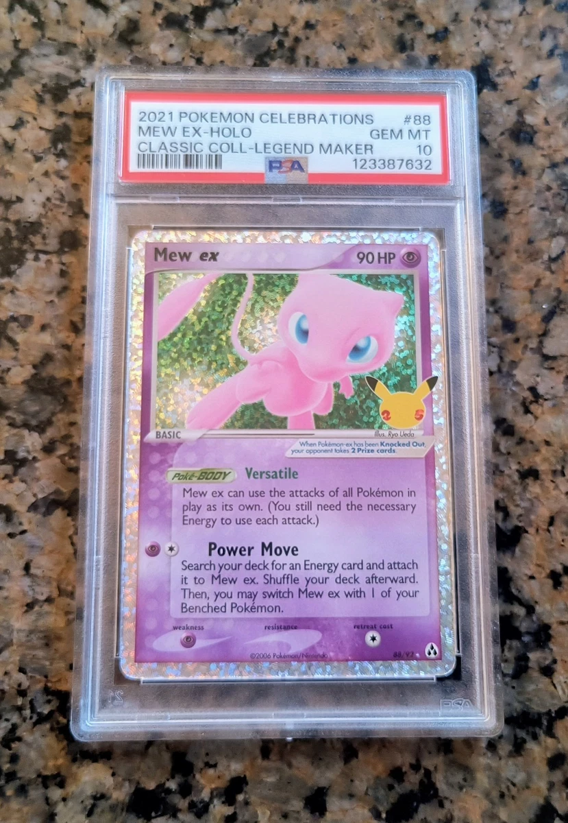 ✨Mew EX Legend Maker Pokemon Card PSA 10 GEM MINT Celebrations 88