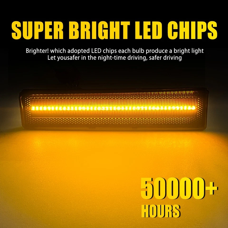 Luz LED de humo para parachoques lateral para camioneta Ford 80-86 Bronco F-150 F-250 F-350 Foto 4 de 4