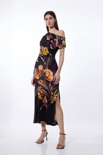 Karen Millen Slip Maxi Dress UK10 in Multi RRP £229