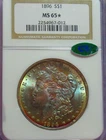 1896 Morgan Silver Dollar, NGC, MS 65, Star, CAC