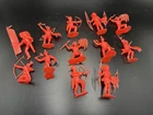 Vintage Original Louis Marx  Lot of  12 Western Indian  Plastic Figures 1960's