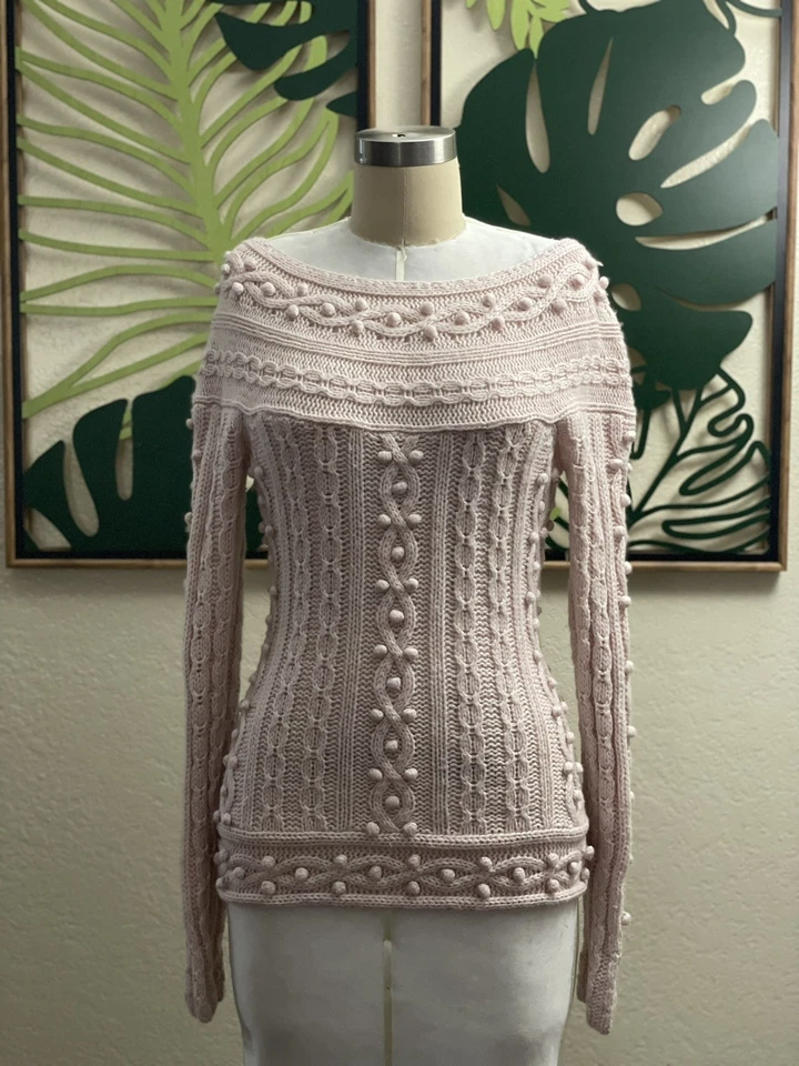 Свитер Moda International розовый с помпонами - Изображение 2 из 4