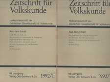 Zeitschrift für Volkskunde. Halbjahresschrif...