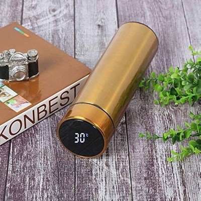 Smart Insulated 500ml Stainless Steel Vacuum Mug Thermos Cup   Gold