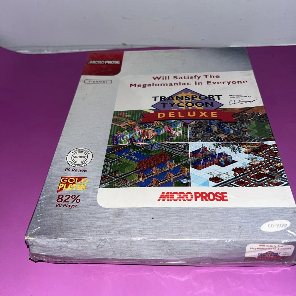 Transport Tycoon Deluxe PC CD-ROM Big Box NEW & SEALED 1995 rare hasbro vintage - Image 2 of 4